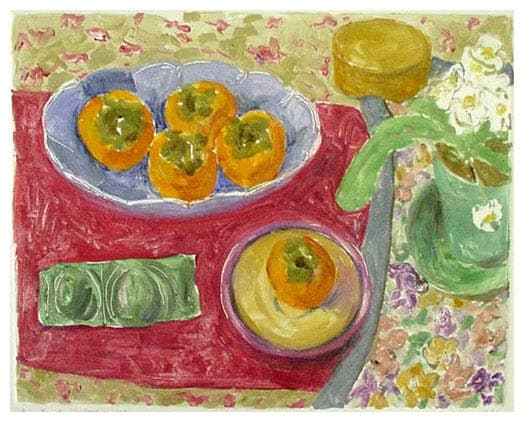Blue Bowl with Persimmons -  Janet Yake